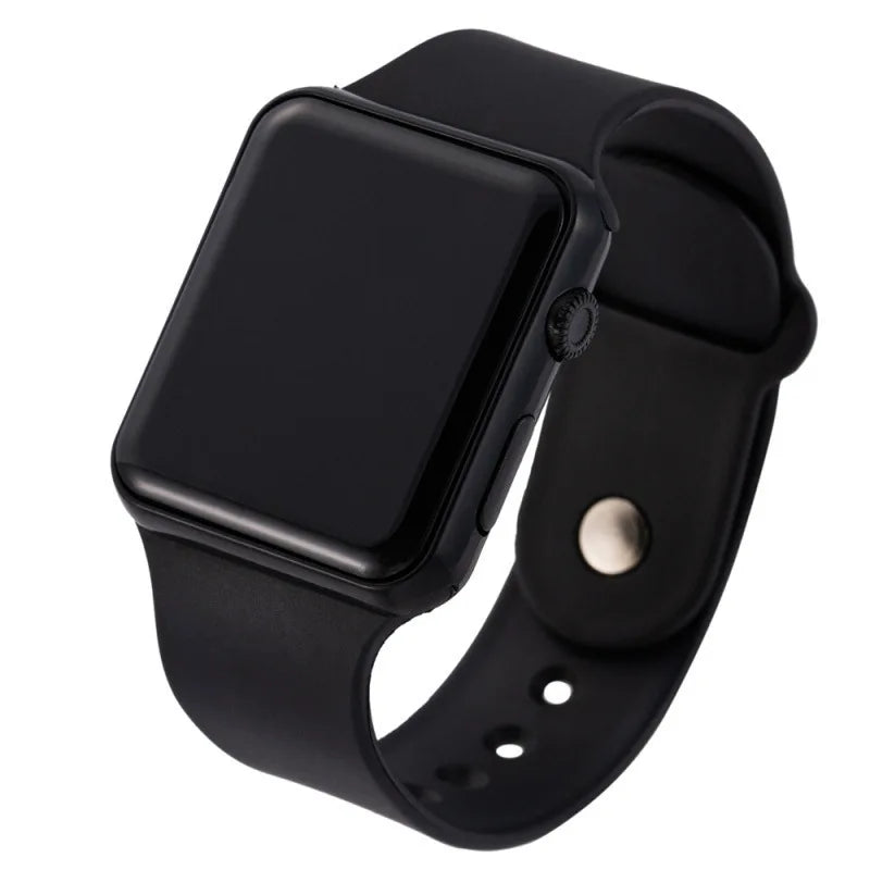Square LED Sports Watch - Minimalist Silicone Digital Wristwatch