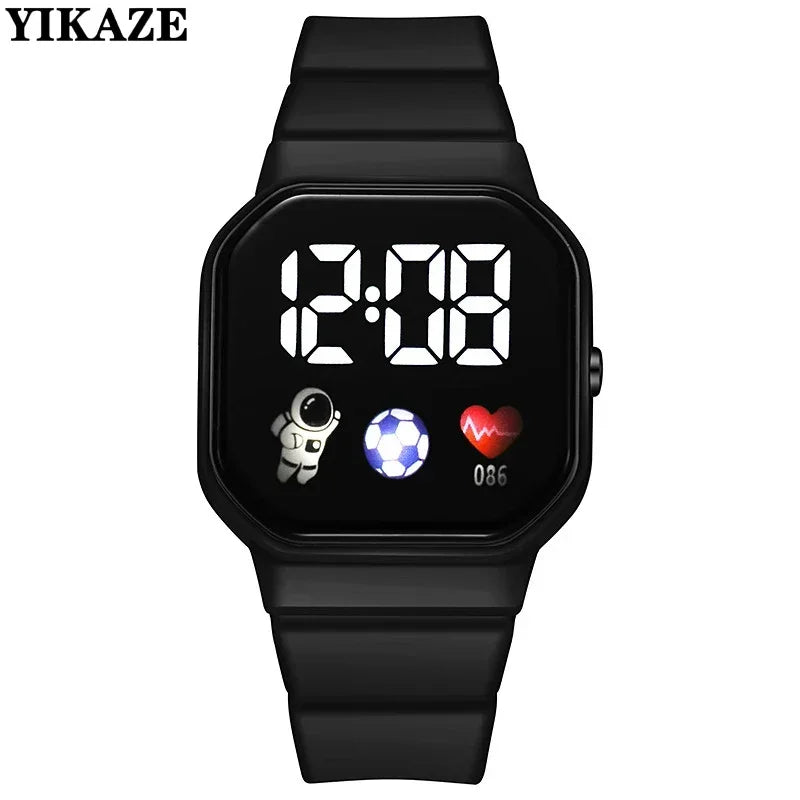 Kids Digital Sports Watch – LED Silicone Cartoon Wristwatch