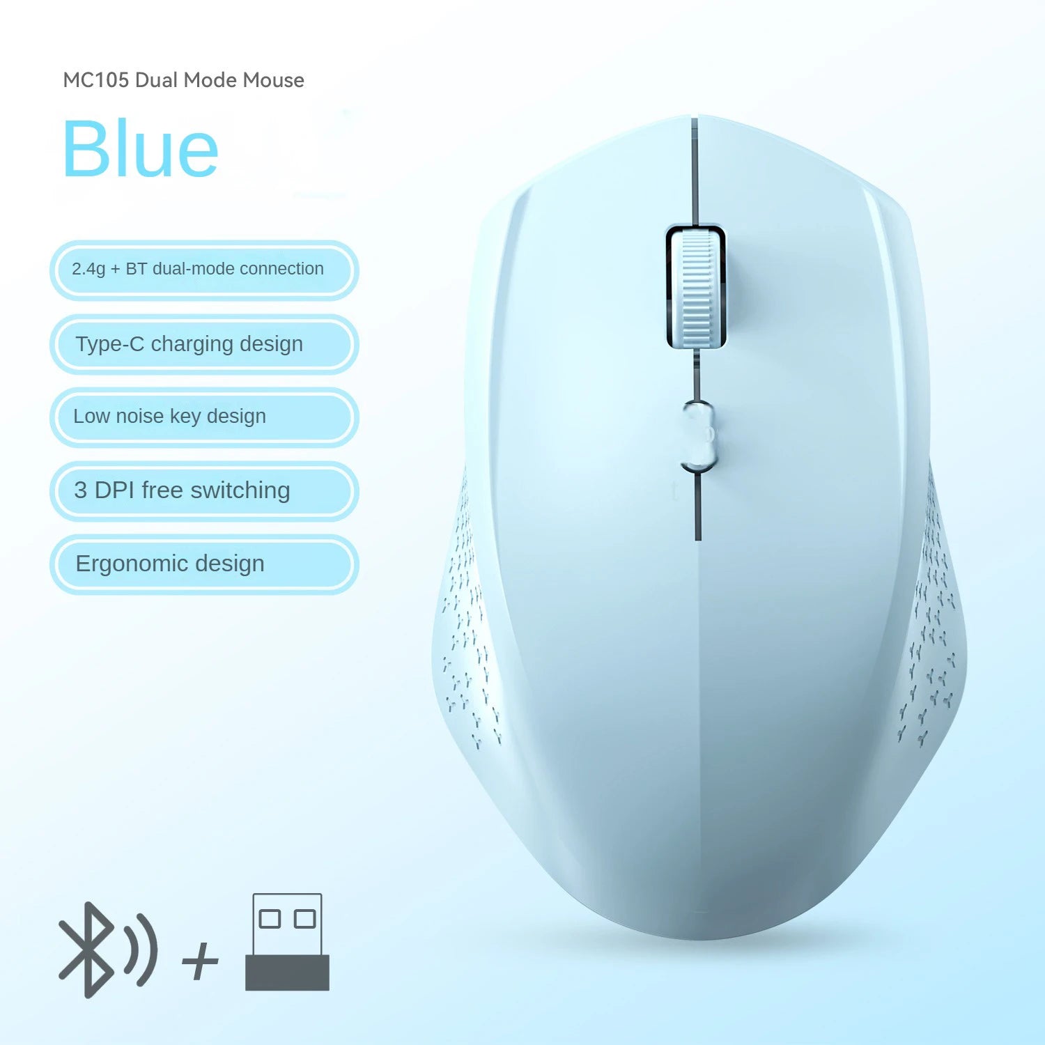 Rechargeable Dual Mode Mouse for Win/Mac OS