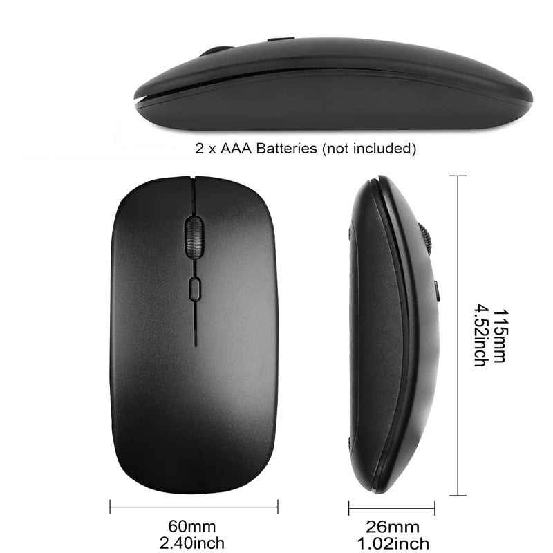 TTS 1600 DPI Slim Wireless Quiet Mouse with USB Receiver