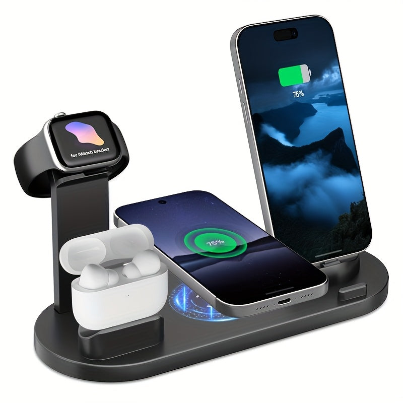 Universal Fast Charging Station – Dual Wireless Charger for iPhone 17, Android & AirPods