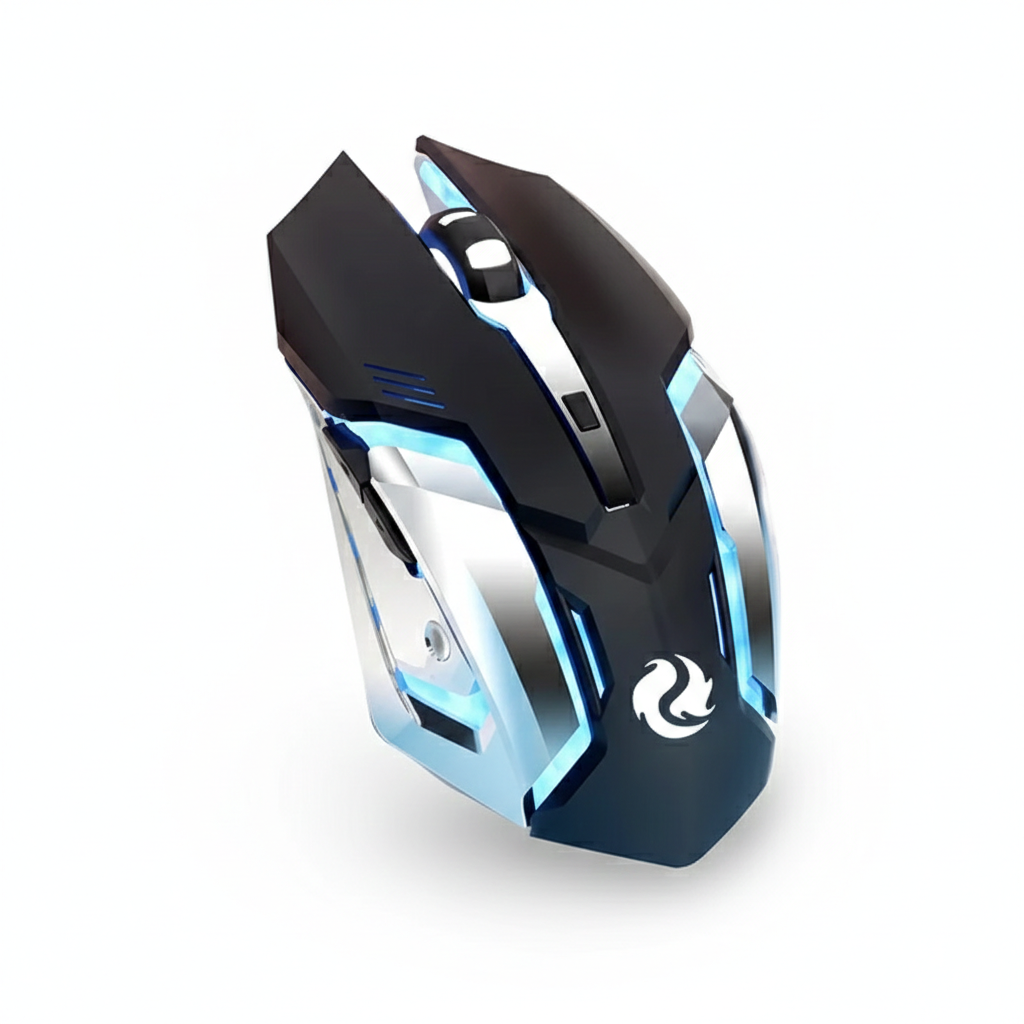 Ergonomic Silent Gaming Mouse – Wireless Bluetooth with LED Backlit